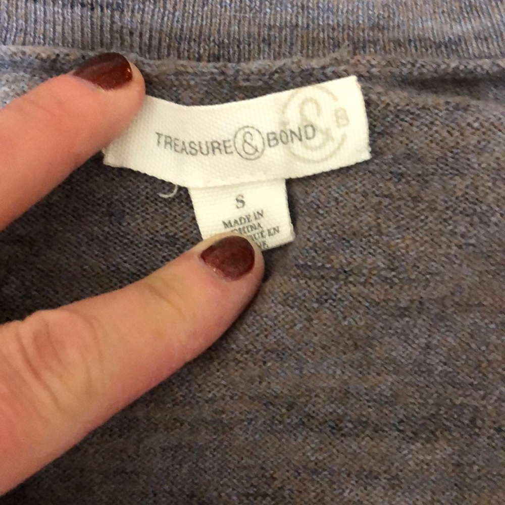 💋💋3 for $20Treasure & Bond Heather Gray Cardigan - Picture 3 of 7